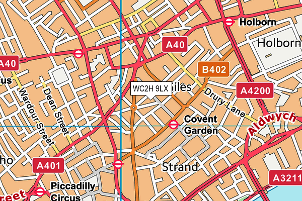 WC2H 9LX map - OS VectorMap District (Ordnance Survey) WC2H 9LX map - OS VectorMap District (Ordnance Survey)