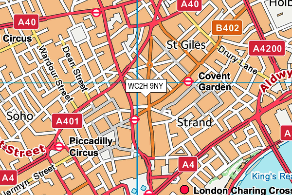 WC2H 9NY map - OS VectorMap District (Ordnance Survey)