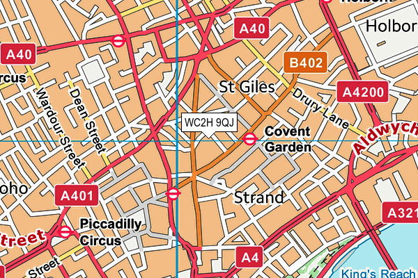 WC2H 9QJ map - OS VectorMap District (Ordnance Survey)