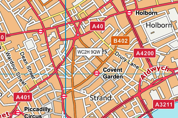 WC2H 9QW map - OS VectorMap District (Ordnance Survey) WC2H 9QW map - OS VectorMap District (Ordnance Survey)
