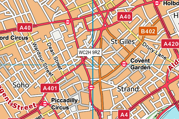 WC2H 9RZ map - OS VectorMap District (Ordnance Survey) WC2H 9RZ map - OS VectorMap District (Ordnance Survey)