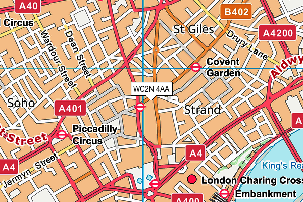 WC2N 4AA map - OS VectorMap District (Ordnance Survey)