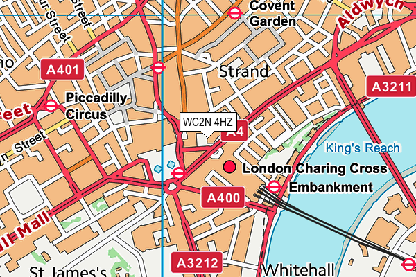 WC2N 4HZ map - OS VectorMap District (Ordnance Survey)
