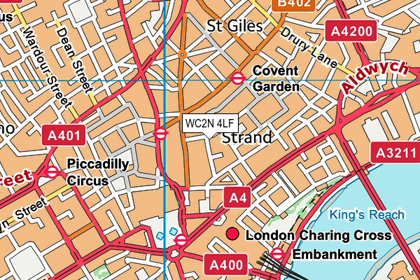 WC2N 4LF map - OS VectorMap District (Ordnance Survey) WC2N 4LF map - OS VectorMap District (Ordnance Survey)