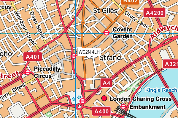 WC2N 4LH map - OS VectorMap District (Ordnance Survey) WC2N 4LH map - OS VectorMap District (Ordnance Survey)