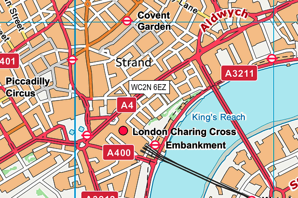 WC2N 6EZ map - OS VectorMap District (Ordnance Survey)