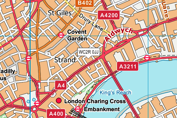 WC2R 0JJ map - OS VectorMap District (Ordnance Survey)