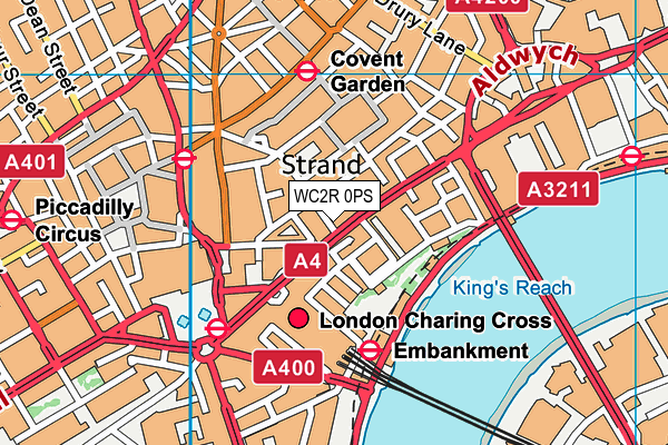 WC2R 0PS map - OS VectorMap District (Ordnance Survey)