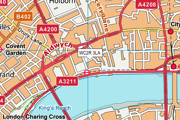 WC2R 3LA map - OS VectorMap District (Ordnance Survey)