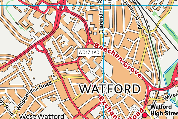 WD17 1AD map - OS VectorMap District (Ordnance Survey) WD17 1AD map - OS VectorMap District (Ordnance Survey)