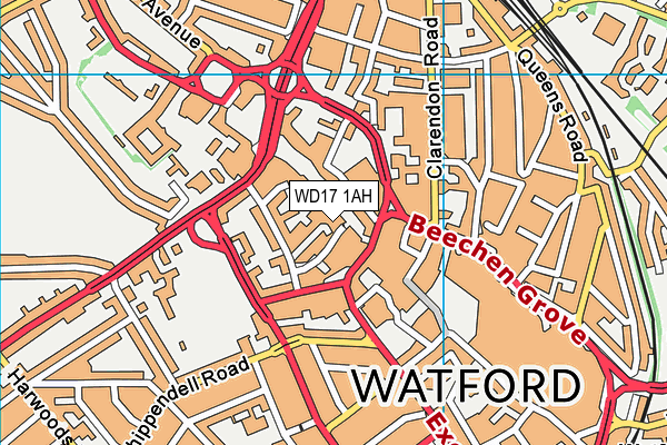 WD17 1AH map - OS VectorMap District (Ordnance Survey) WD17 1AH map - OS VectorMap District (Ordnance Survey)