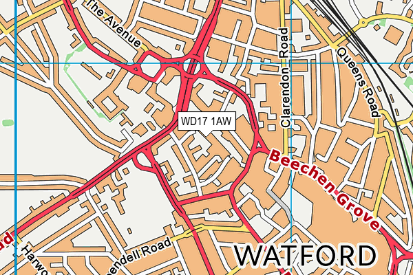 WD17 1AW map - OS VectorMap District (Ordnance Survey) WD17 1AW map - OS VectorMap District (Ordnance Survey)