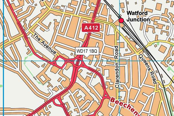 WD17 1BQ map - OS VectorMap District (Ordnance Survey) WD17 1BQ map - OS VectorMap District (Ordnance Survey)