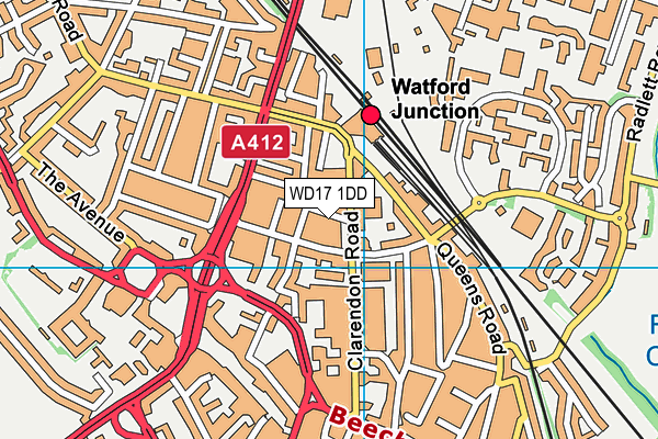 WD17 1DD map - OS VectorMap District (Ordnance Survey) WD17 1DD map - OS VectorMap District (Ordnance Survey)