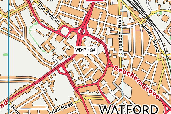 WD17 1GA map - OS VectorMap District (Ordnance Survey) WD17 1GA map - OS VectorMap District (Ordnance Survey)