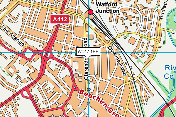 WD17 1HE map - OS VectorMap District (Ordnance Survey) WD17 1HE map - OS VectorMap District (Ordnance Survey)