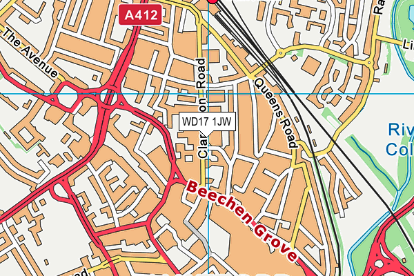 WD17 1JW map - OS VectorMap District (Ordnance Survey)