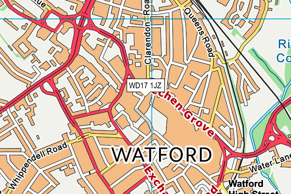 WD17 1JZ map - OS VectorMap District (Ordnance Survey) WD17 1JZ map - OS VectorMap District (Ordnance Survey)