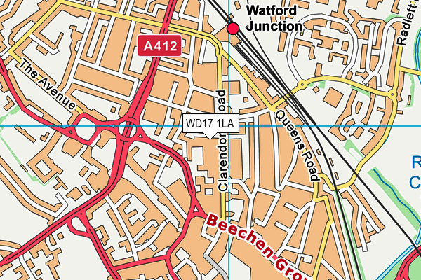 WD17 1LA map - OS VectorMap District (Ordnance Survey) WD17 1LA map - OS VectorMap District (Ordnance Survey)