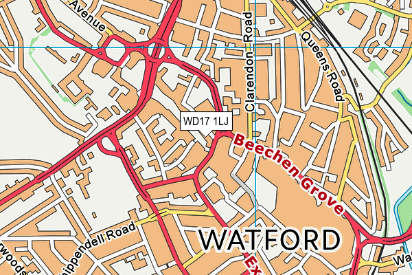 WD17 1LJ map - OS VectorMap District (Ordnance Survey) WD17 1LJ map - OS VectorMap District (Ordnance Survey)