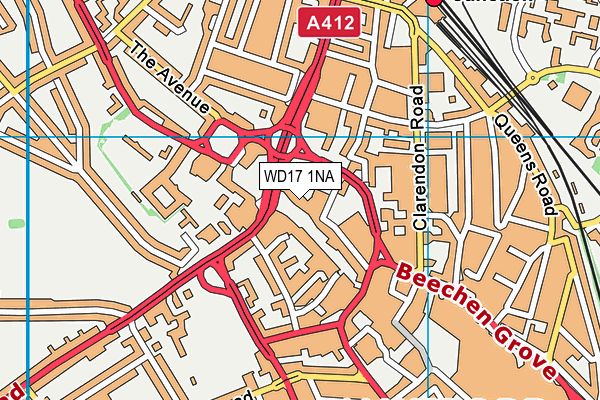 WD17 1NA map - OS VectorMap District (Ordnance Survey) WD17 1NA map - OS VectorMap District (Ordnance Survey)