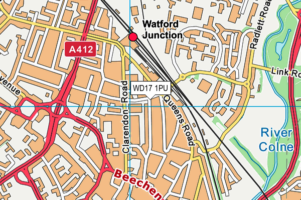 WD17 1PU map - OS VectorMap District (Ordnance Survey)