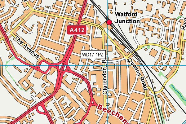 WD17 1PZ map - OS VectorMap District (Ordnance Survey) WD17 1PZ map - OS VectorMap District (Ordnance Survey)