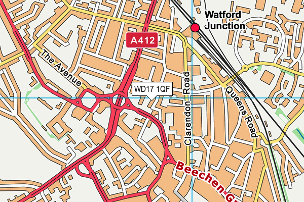 WD17 1QF map - OS VectorMap District (Ordnance Survey) WD17 1QF map - OS VectorMap District (Ordnance Survey)