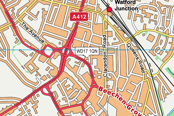 WD17 1QN map - OS VectorMap District (Ordnance Survey) WD17 1QN map - OS VectorMap District (Ordnance Survey)