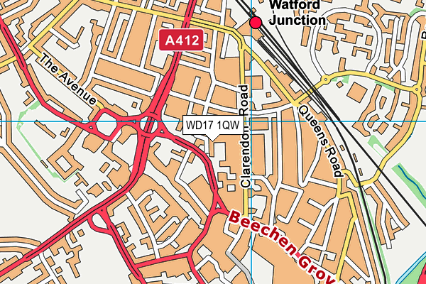 WD17 1QW map - OS VectorMap District (Ordnance Survey) WD17 1QW map - OS VectorMap District (Ordnance Survey)