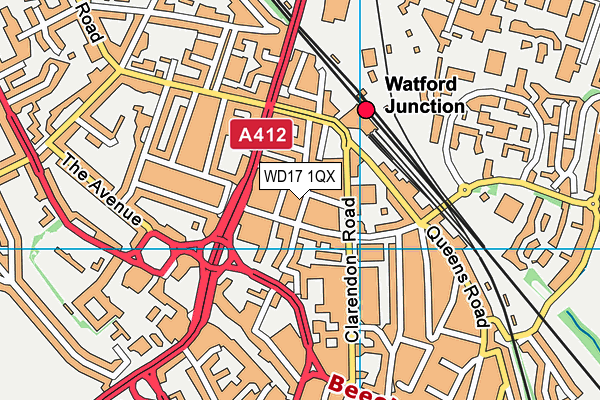 WD17 1QX map - OS VectorMap District (Ordnance Survey) WD17 1QX map - OS VectorMap District (Ordnance Survey)