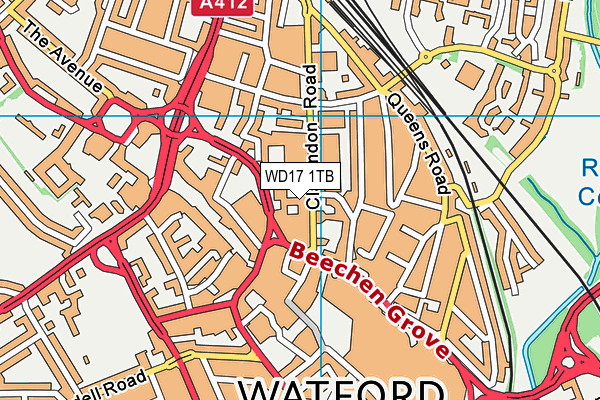 WD17 1TB map - OS VectorMap District (Ordnance Survey) WD17 1TB map - OS VectorMap District (Ordnance Survey)