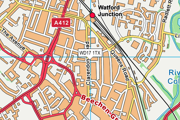 WD17 1TX map - OS VectorMap District (Ordnance Survey) WD17 1TX map - OS VectorMap District (Ordnance Survey)