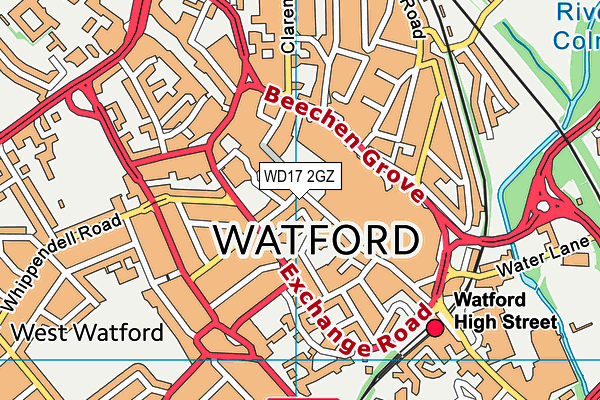 WD17 2GZ map - OS VectorMap District (Ordnance Survey) WD17 2GZ map - OS VectorMap District (Ordnance Survey)
