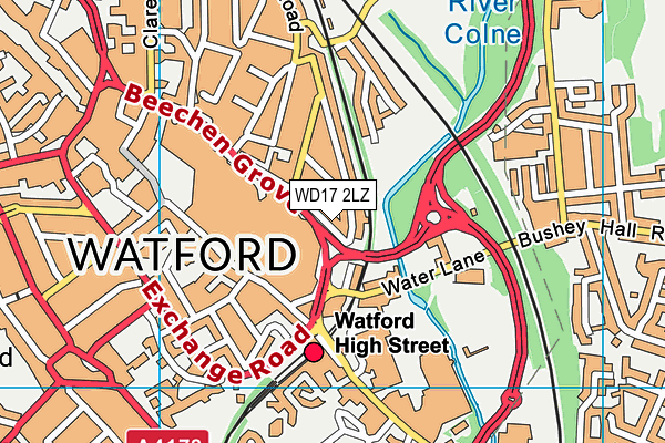WD17 2LZ map - OS VectorMap District (Ordnance Survey) WD17 2LZ map - OS VectorMap District (Ordnance Survey)