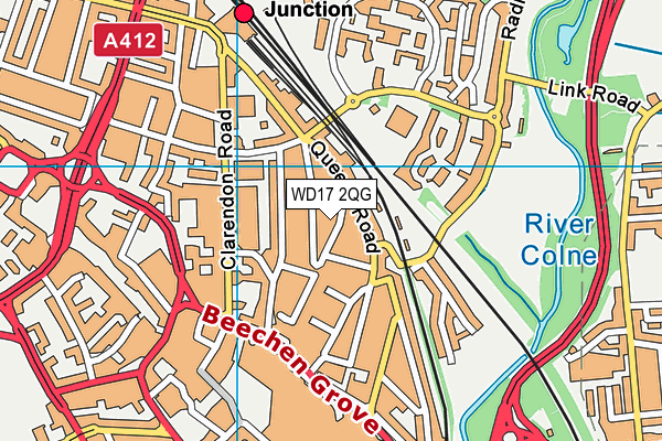 WD17 2QG map - OS VectorMap District (Ordnance Survey)