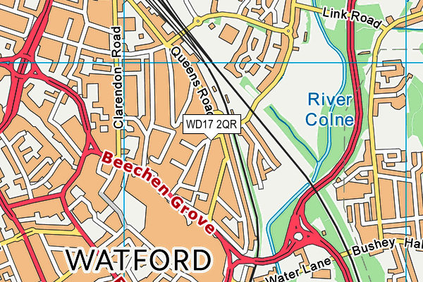 WD17 2QR map - OS VectorMap District (Ordnance Survey) WD17 2QR map - OS VectorMap District (Ordnance Survey)
