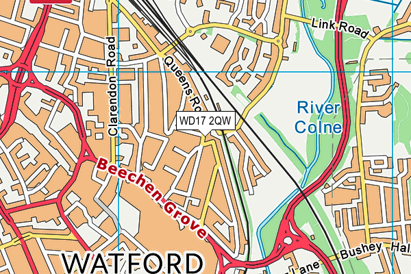 WD17 2QW map - OS VectorMap District (Ordnance Survey) WD17 2QW map - OS VectorMap District (Ordnance Survey)