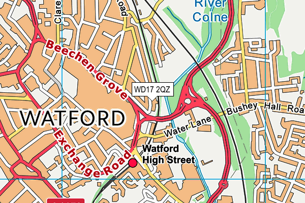WD17 2QZ map - OS VectorMap District (Ordnance Survey)