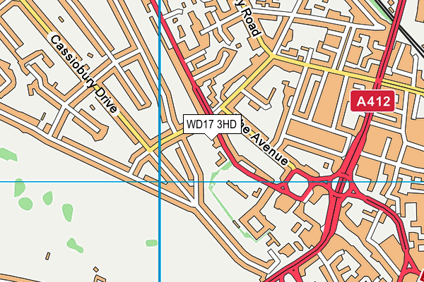 WD17 3HD map - OS VectorMap District (Ordnance Survey)
