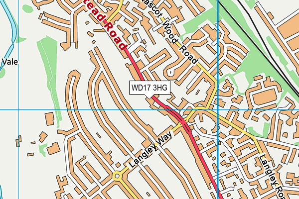 WD17 3HG map - OS VectorMap District (Ordnance Survey) WD17 3HG map - OS VectorMap District (Ordnance Survey)