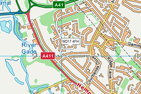 WD17 4FH map - OS VectorMap District (Ordnance Survey)