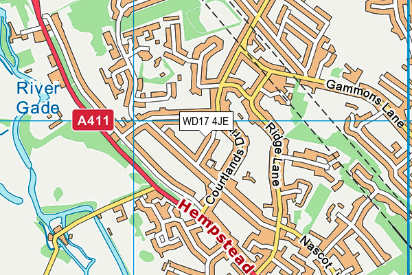WD17 4JE map - OS VectorMap District (Ordnance Survey) WD17 4JE map - OS VectorMap District (Ordnance Survey)