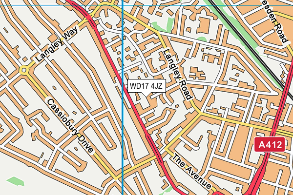 WD17 4JZ map - OS VectorMap District (Ordnance Survey) WD17 4JZ map - OS VectorMap District (Ordnance Survey)
