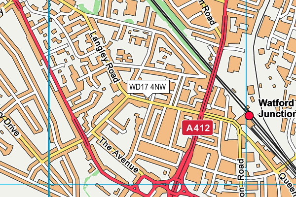 WD17 4NW map - OS VectorMap District (Ordnance Survey) WD17 4NW map - OS VectorMap District (Ordnance Survey)