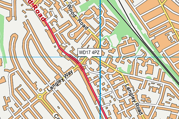 WD17 4PZ map - OS VectorMap District (Ordnance Survey) WD17 4PZ map - OS VectorMap District (Ordnance Survey)