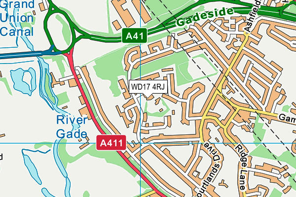 WD17 4RJ map - OS VectorMap District (Ordnance Survey)