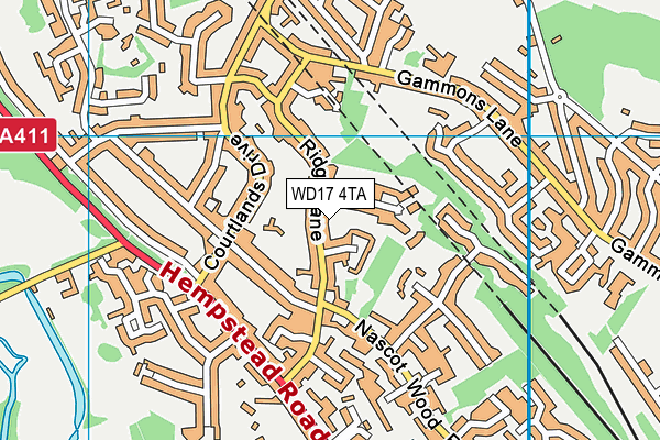 WD17 4TA map - OS VectorMap District (Ordnance Survey) WD17 4TA map - OS VectorMap District (Ordnance Survey)