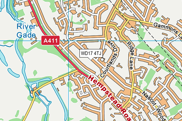 WD17 4TJ map - OS VectorMap District (Ordnance Survey) WD17 4TJ map - OS VectorMap District (Ordnance Survey)
