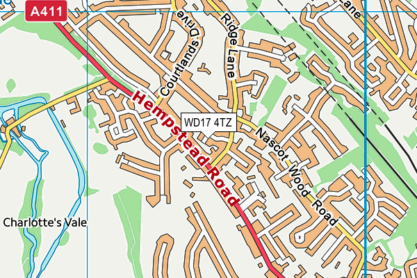 WD17 4TZ map - OS VectorMap District (Ordnance Survey) WD17 4TZ map - OS VectorMap District (Ordnance Survey)